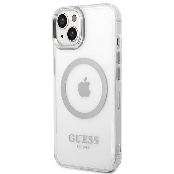 Apple iPhone 14 6.1'' Guess Metal Outline Magsafe Case Cover (GUHMP14SHTRMS), Silver | Telefona Maciņš Vāks Apvalks... (0)