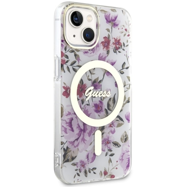 Apple iPhone 14 6.1'' Guess Flower MagSafe Case Cover, Transparent | Telefona Maciņš Vāks Apvalks Bampers (2)