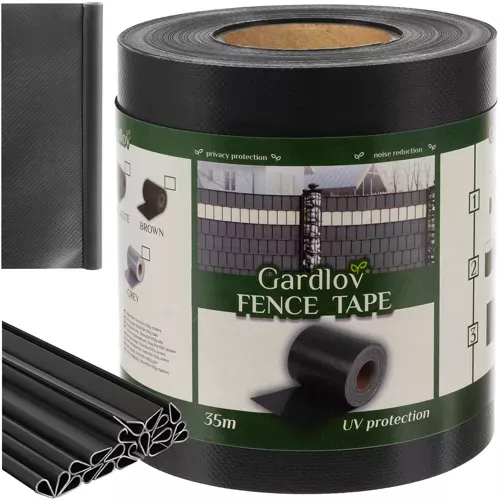 Lente (lamiles) pītajiem un paneļu žogiem, Privātuma ekrāns balkonam un terasei - 19cm x 35m, Antracīts | PVC Privacy Screen Strip for Balcony Terrace Garden Fence