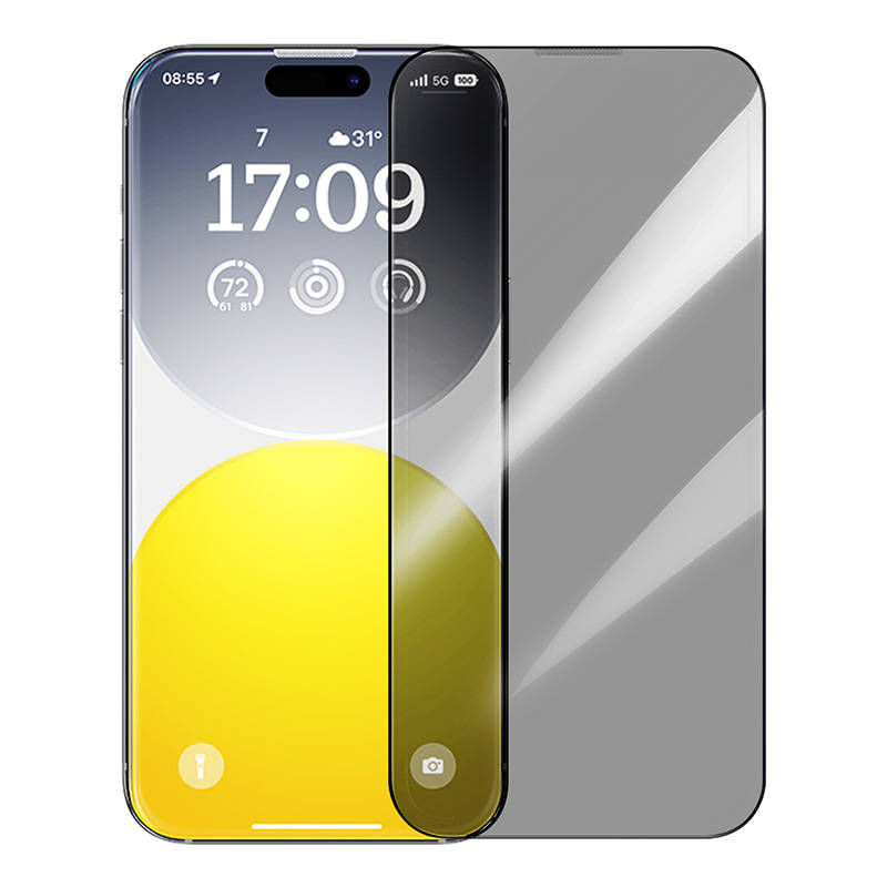 Apple iPhone 15 Pro Max 6.7'' Baseus Sapphire Privātais Aizsargstikls uz Visu Ekrānu | Privacy Tempered Glass... (2)