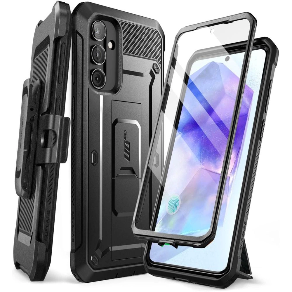 Samsung Galaxy A55 ( SM-A556B/DS ) SUPCASE Unicorn Beetle Pro Hard Case Cover, Black | Telefona Maciņš Vāciņš Apvalks Bampers