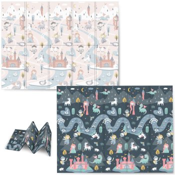 Izglītojošs salokāms bērnu putu paklājs 200x150x1cm Nukido NK-341 | Kids Folding Foam Mat