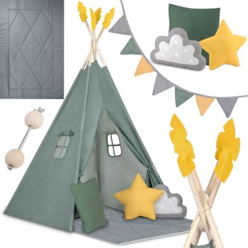 Bērnu Spēļu Telts Vigvams Nukido, Zaļš | Kids' Play Tent Gazebo