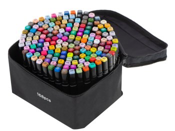 Divpusēji Marķieri Flomāsteri uz Spirta Bāzes Futrālī 168 gab. | Double-Sided Alcohol Markers