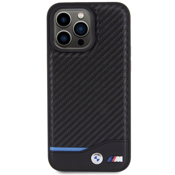 BMW Leather Carbon apvalks iPhone 15 Pro Max - melns | case for black (1)