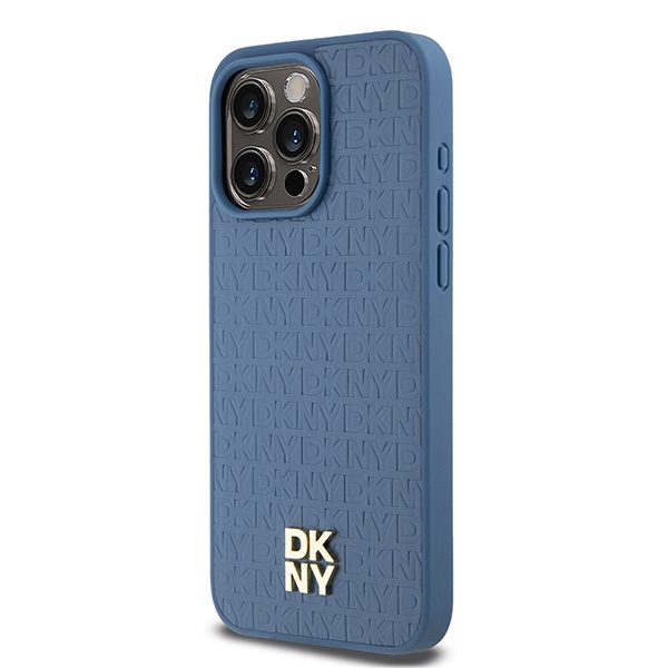 Apple iPhone 15 Pro Max 6.7'' DKNY Leather Monogram Pattern Metal Logo MagSafe Case Cover, Blue | Telefona Vāciņš... (0)