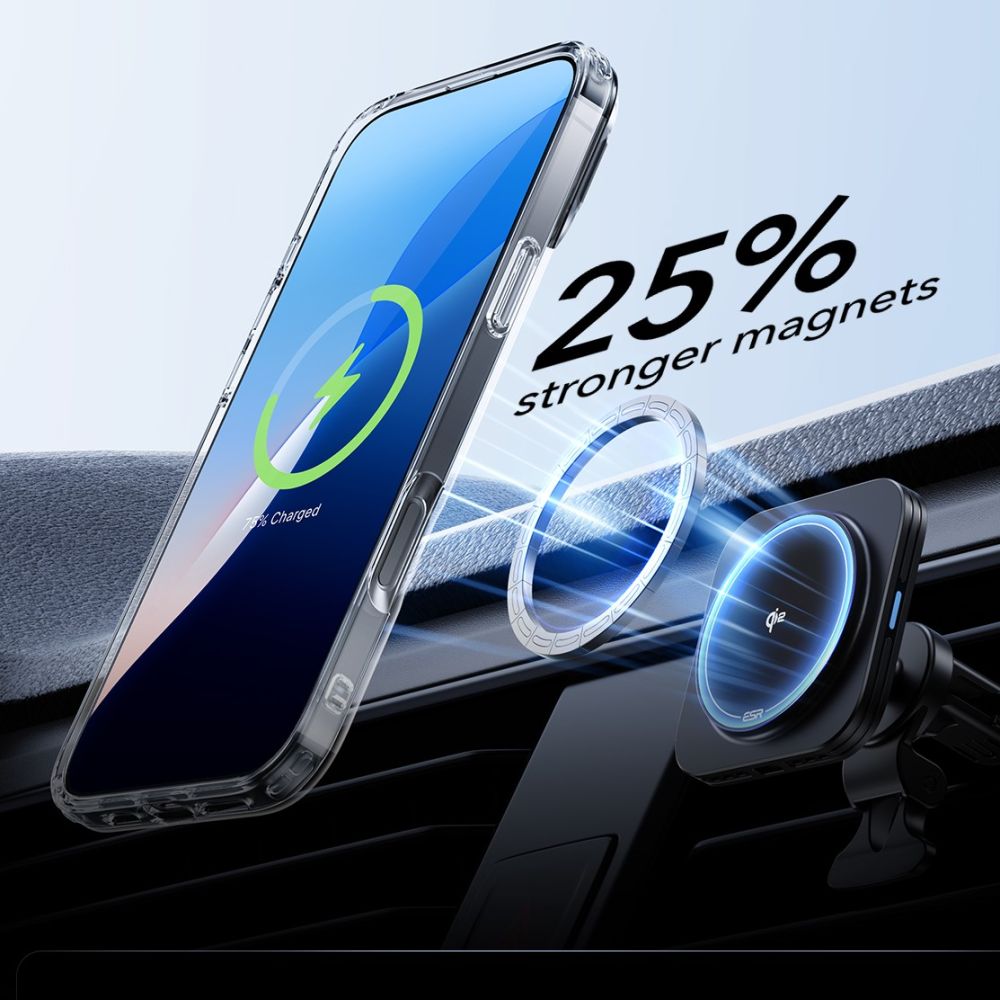 ESR CLASSIC HYBRID KICKSTAND HALOLOCK MAGSAFE & RŪDĪTS STIKLS IPHONE 16 PRO CAURSPĪDĪGS | TEMPERED GLASS CLEAR (2)