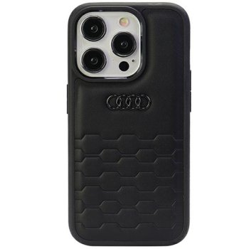 Apple iPhone 15 Pro 6.1'' Audi GT Synthetic Leather Case Cover, Black | Telefona Maciņš Vāks Apvalks Bampers