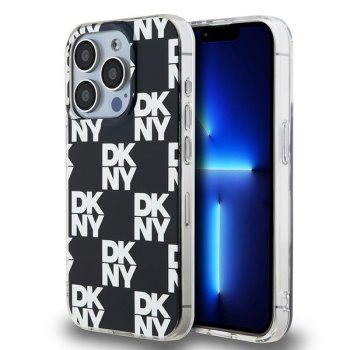 Apple iPhone 15 Pro 6.1'' DKNY IML Checkered Mono Pattern Case Cover, Black | Telefona Vāciņš Maciņš Maks Apvalks...