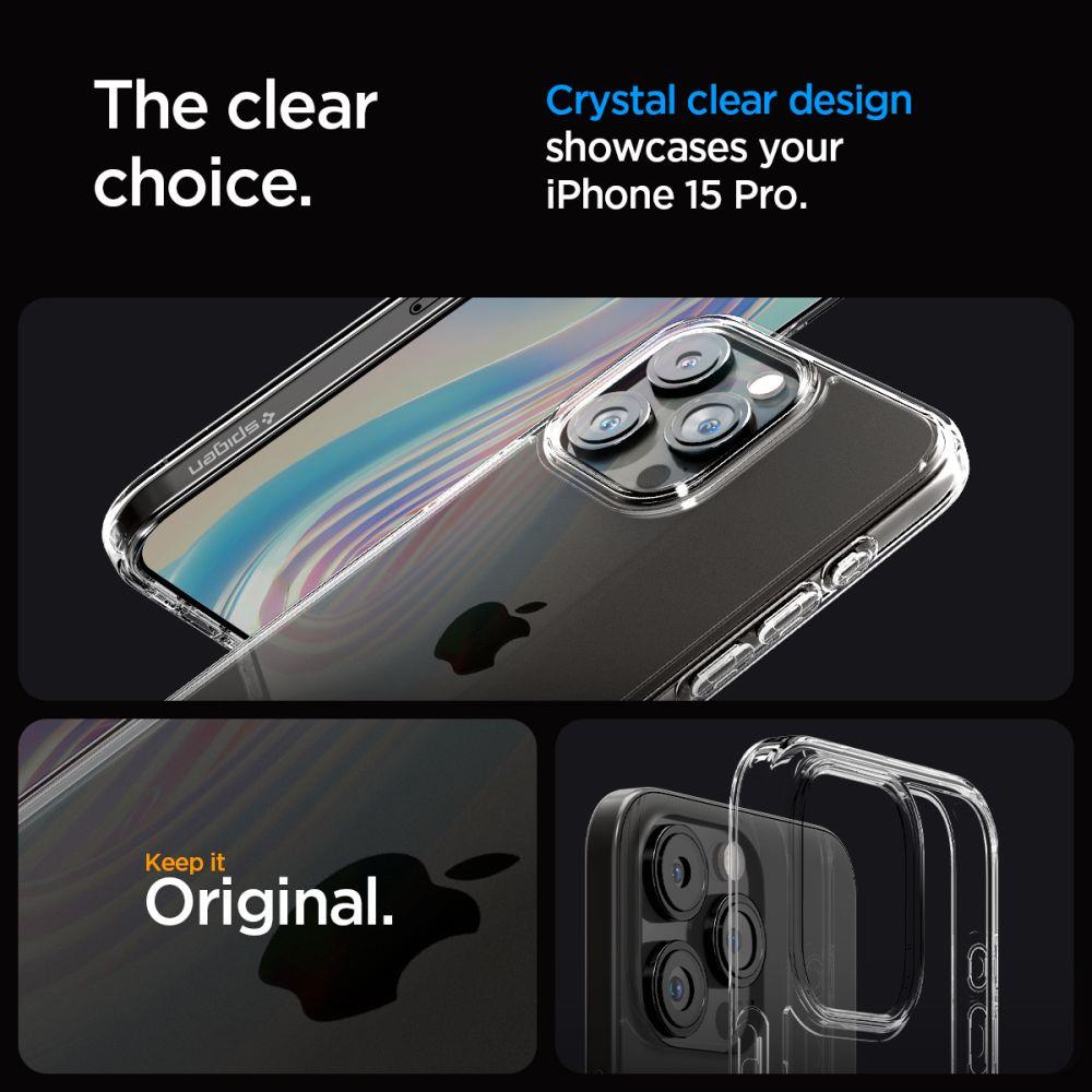 Apple iPhone 15 Pro 6.1'' Spigen Ultra Hybrid Case Cover, Crystal Clear | Telefona Vāciņš Maciņš Maks Apvalks... (2)