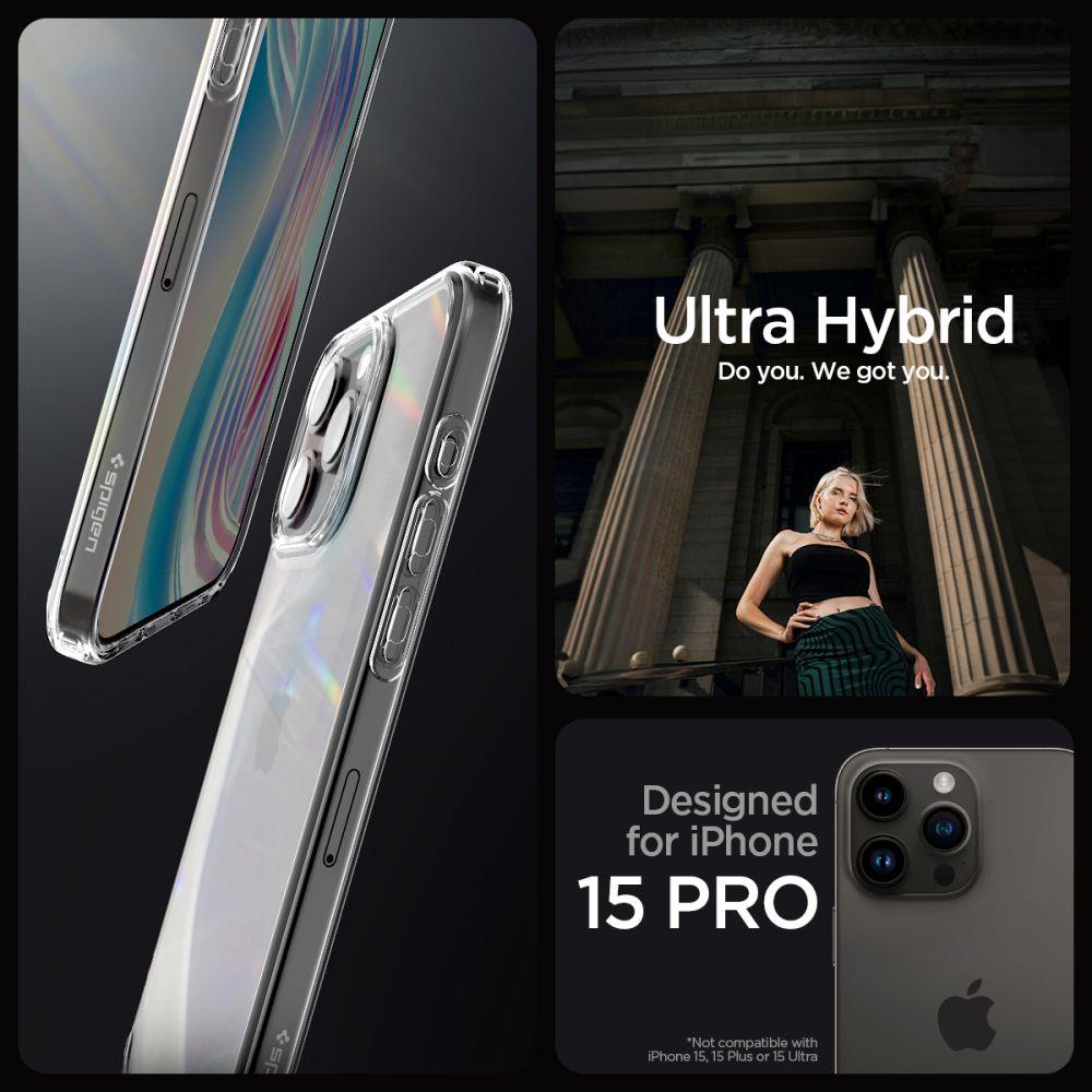 Apple iPhone 15 Pro 6.1'' Spigen Ultra Hybrid Case Cover, Crystal Clear | Telefona Vāciņš Maciņš Maks Apvalks... (3)