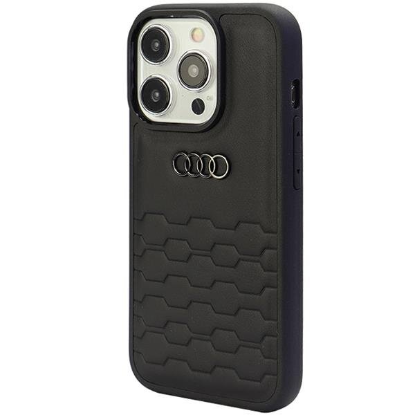 Apple iPhone 15 Pro 6.1'' Audi GT Synthetic Leather Case Cover, Black | Telefona Maciņš Vāks Apvalks Bampers (1)