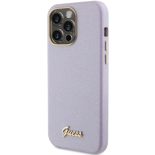 Apple iPhone 15 Pro 6.1'' Guess Glitter Glossy Script Case Cover, Purple | Telefona Maciņš Vāks Apvalks Bampers (0)