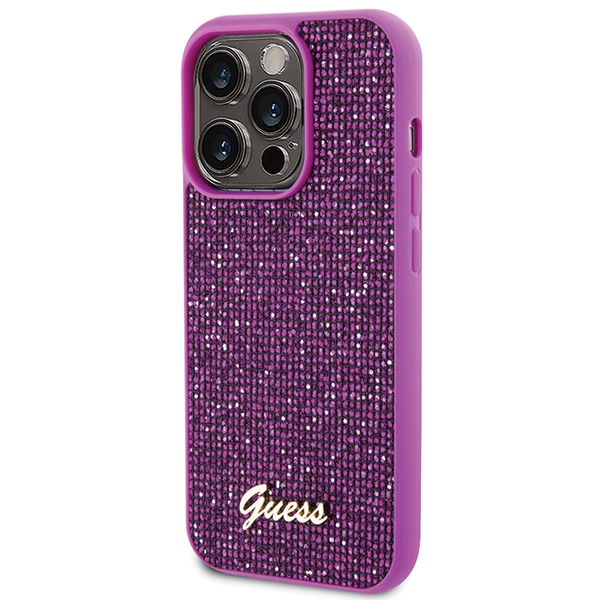 Apple iPhone 15 Pro 6.1'' Guess Disco Metal Script Case Cover, Pink | Telefona Maciņš Vāks Apvalks Bampers (0)