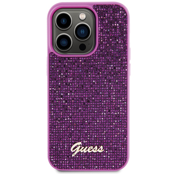 Apple iPhone 15 Pro 6.1'' Guess Disco Metal Script Case Cover, Pink | Telefona Maciņš Vāks Apvalks Bampers (1)