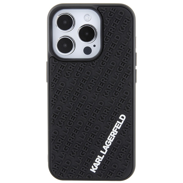 Apple iPhone 15 Pro 6.1'' Karl Lagerfeld 3D Rubber Multi Logo Cover Case, Black | Telefona Vāciņš Maciņš Apvalks... (1)