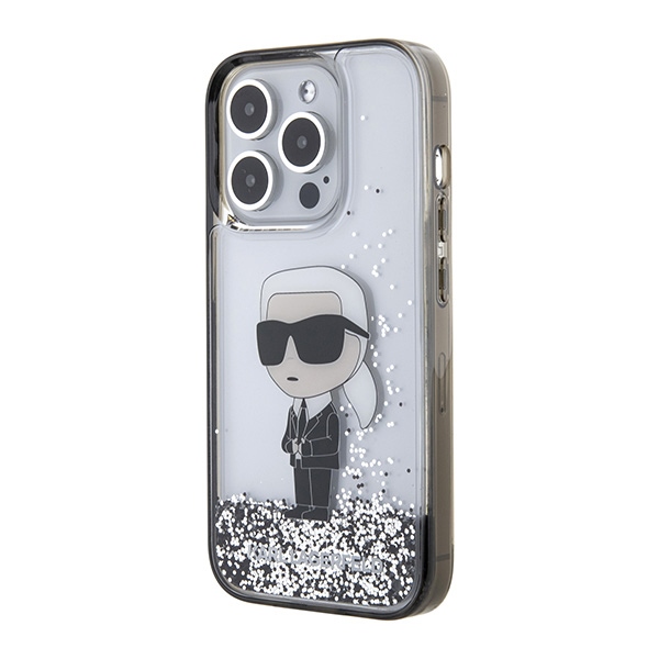 Apple iPhone 15 Pro 6.1" Karl Lagerfeld Liquid Glitter Ikonik Case Cover, Transparent | Telefona Maciņš Vāks Apvalks... (0)