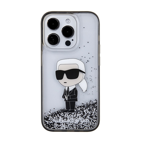 Apple iPhone 15 Pro 6.1" Karl Lagerfeld Liquid Glitter Ikonik Case Cover, Transparent | Telefona Maciņš Vāks Apvalks... (1)