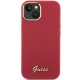 Guess Silikona Script Metal Logo & Frame futrālis iPhone 15 - sarkans | Silicone case for red