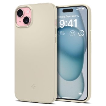 Apple iPhone 15 6.1'' Spigen Thin Fit Case Cover, Beige | Telefona Vāciņš Maciņš Maks Apvalks Bampers