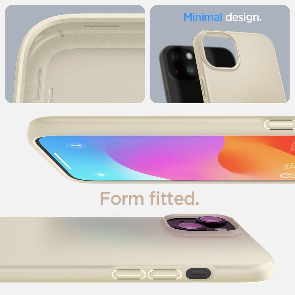 Apple iPhone 15 6.1'' Spigen Thin Fit Case Cover, Beige | Telefona Vāciņš Maciņš Maks Apvalks Bampers (2)