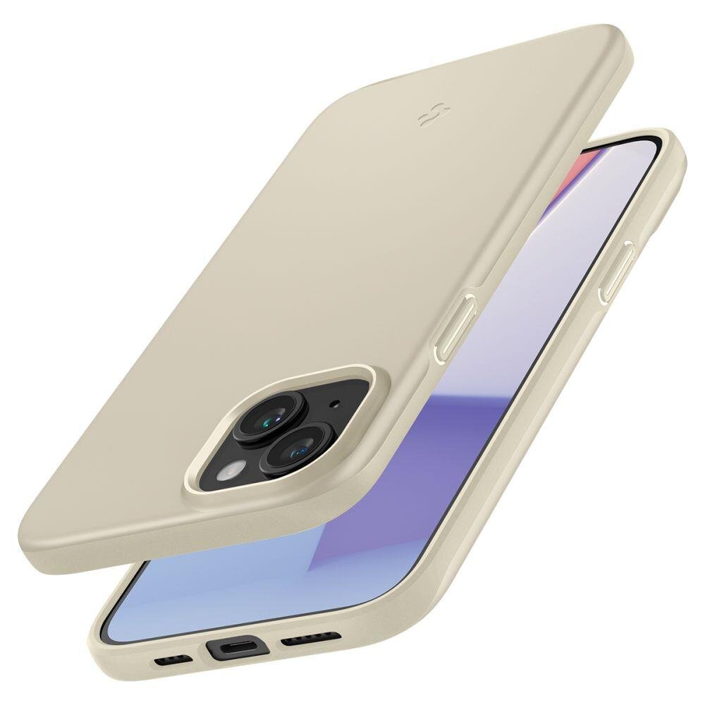 Apple iPhone 15 6.1'' Spigen Thin Fit Case Cover, Beige | Telefona Vāciņš Maciņš Maks Apvalks Bampers (5)