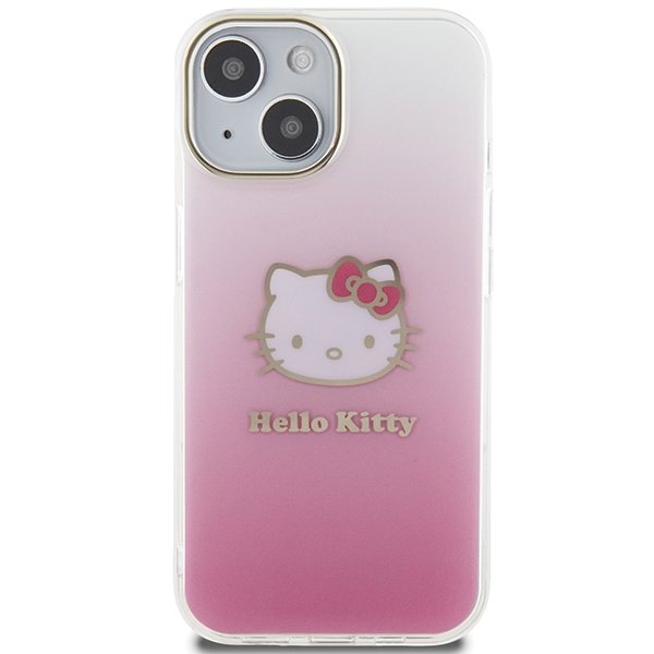 Apple iPhone 15 6.1'' Hello Kitty IML Gradient Electrop Kitty Head Cover Case, Pink | Telefona Maciņš Vāciņš... (1)