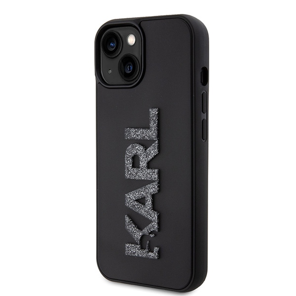 Apple iPhone 15 6.1'' Karl Lagerfeld 3D Rubber Glitter Logo Cover Case, Black | Telefona Vāciņš Maciņš Apvalks... (0)