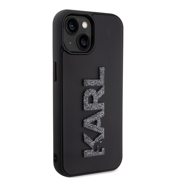 Apple iPhone 15 6.1'' Karl Lagerfeld 3D Rubber Glitter Logo Cover Case, Black | Telefona Vāciņš Maciņš Apvalks... (2)