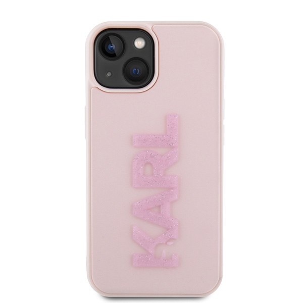 Apple iPhone 15 6.1'' Karl Lagerfeld 3D Rubber Glitter Logo Cover Case, Pink | Telefona Vāciņš Maciņš Apvalks... (1)