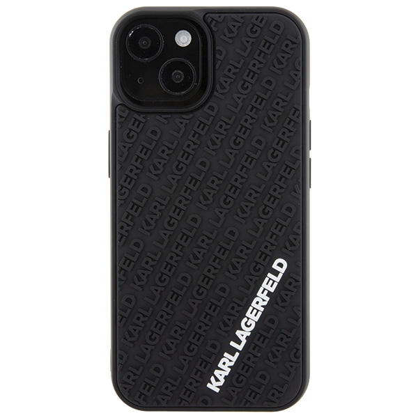 Apple iPhone 15 6.1'' Karl Lagerfeld 3D Rubber Multi Logo Cover Case, Black | Telefona Vāciņš Maciņš Apvalks... (1)