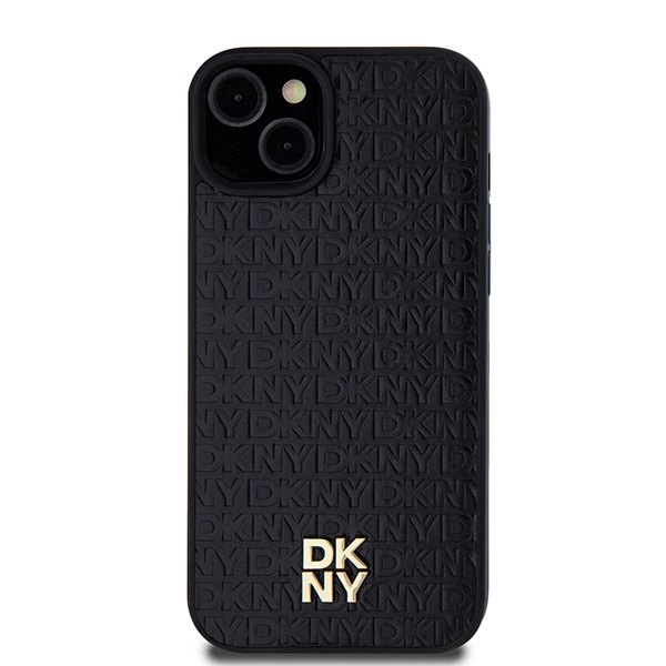 Apple iPhone 15 6.1'' DKNY Leather Pattern Metal Logo MagSafe Case Cover, Black | Telefona Vāciņš Maciņš Maks... (1)