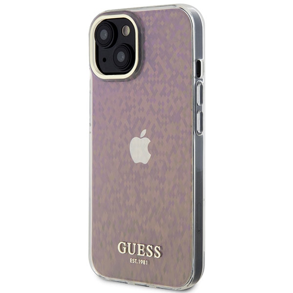 Apple iPhone 15 6.1'' Guess IML Faceted Mirror Disco Iridescent Case Cover (GUHCP15SHDECMP), Pink | Telefona Maciņš... (0)