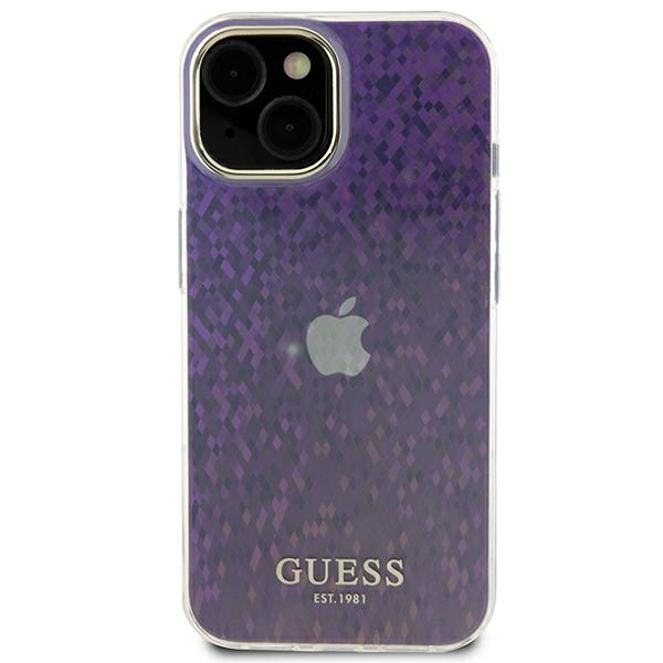 Apple iPhone 15 6.1'' Guess IML Faceted Mirror Disco Iridescent Case Cover (GUHCP15SHDECMP), Pink | Telefona Maciņš... (1)