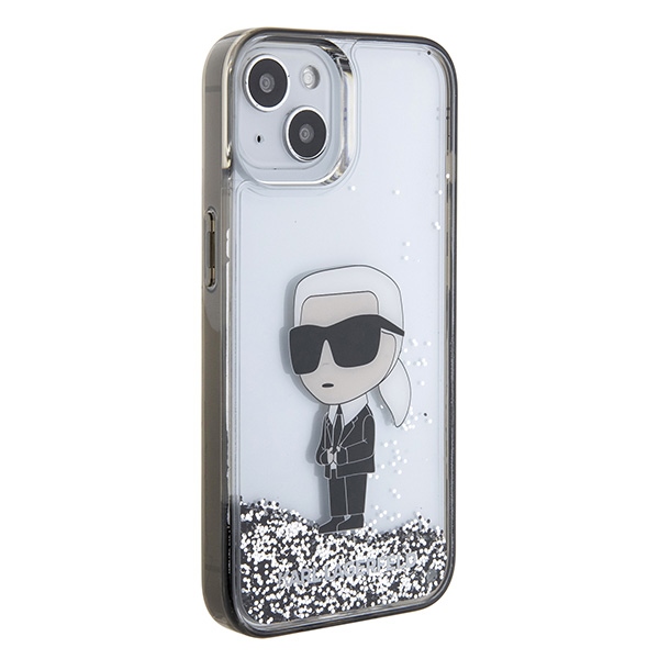 Apple iPhone 15 6.1" Karl Lagerfeld Liquid Glitter Ikonik Case Cover (KLHCP15SLKKNSK), Transparent | Telefona Maciņš... (2)