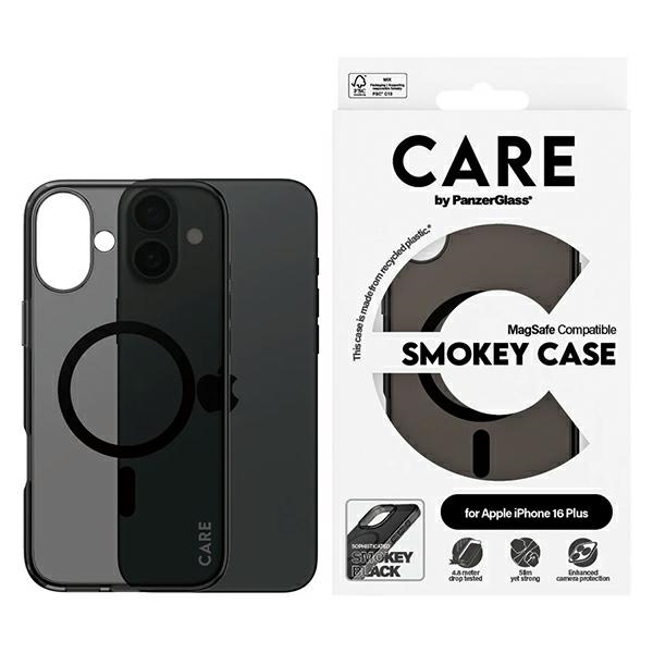 Apple iPhone 16 Plus 6.7'' CARE by PanzerGlass Flagship MagSafe Case Cover, Smokey | Telefona Vāciņš Maciņš Maks...