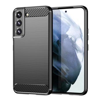 Samsung Galaxy S23 (SM-S911) Carbon Fiber TPU Protective Case Cover, Black | Telefona Vāciņš Maciņš Apvalks Bamperis