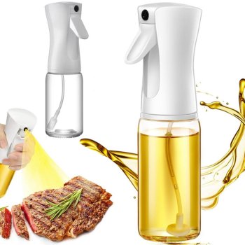 Eļļas un etiķa smidzinātājs stikla pudelē, 200 ml, balts