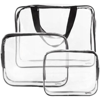 Caurspīdīgas Ceļojumu Organizatora Kosmētikas Ceļojumu Somas, 3 gab. l Transparent Travel Organizer Makeup Bags