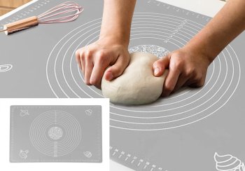 Virtuves Silikona Paklājiņš Mīklas Rullēšanai un Cepšanai, 64x45 cm | Non-slip Silicone Pastry Baking Dough Rolling Mat