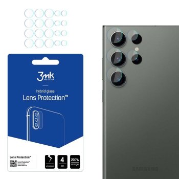 Samsung Galaxy S23 Ultra (SM-S918) Aizmugurējās Kameras Aizsargstikls, 4 gab. | 3MK Lens Protection Back Camera Hybrid Glass Protector