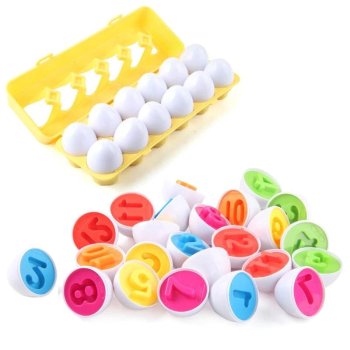 Attīstošā Rotaļlieta Formu Ciparu Krāsu Šķirotājs "Olas", 12 gab. | Educational Toy Color Shape Digit Sorter Matching Egg Set Puzzle