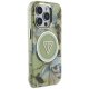 Guess Glitter Flowers Triangle Buttons MagSafe vāciņš iPhone 16 Pro Max, zaļš | Phone Case Cover