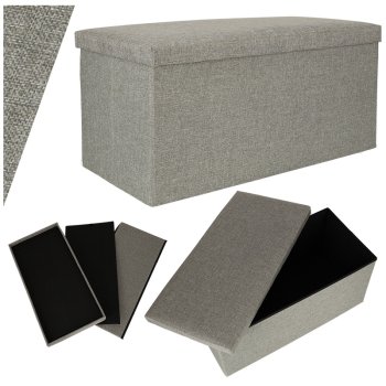 Saliekams Pufs Kaste ar Uzglabāšanas Nodalījumu, 76x38x38cm | Folding Ottoman Padded Stool Storage Box