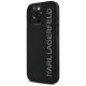 Karl Lagerfeld HC 3D Rubber Elongated Glitter vāciņš iPhone 16 Pro Max tālrunim – melns | Phone Case Cover