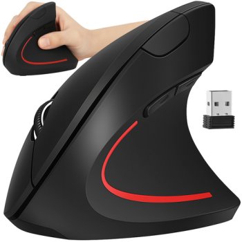 Ergonomiska bezvadu vertikālā pele Izoxis 26628, melna