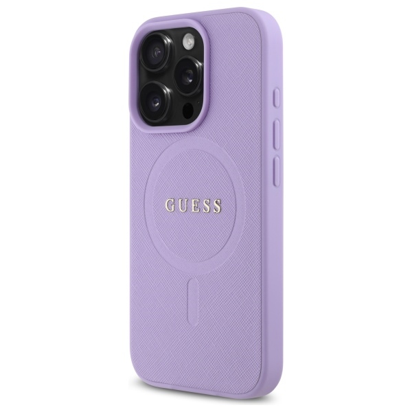 Guess Saffiano MagSafe futrālis iPhone 16 Pro Max - violets | case for purple (0)