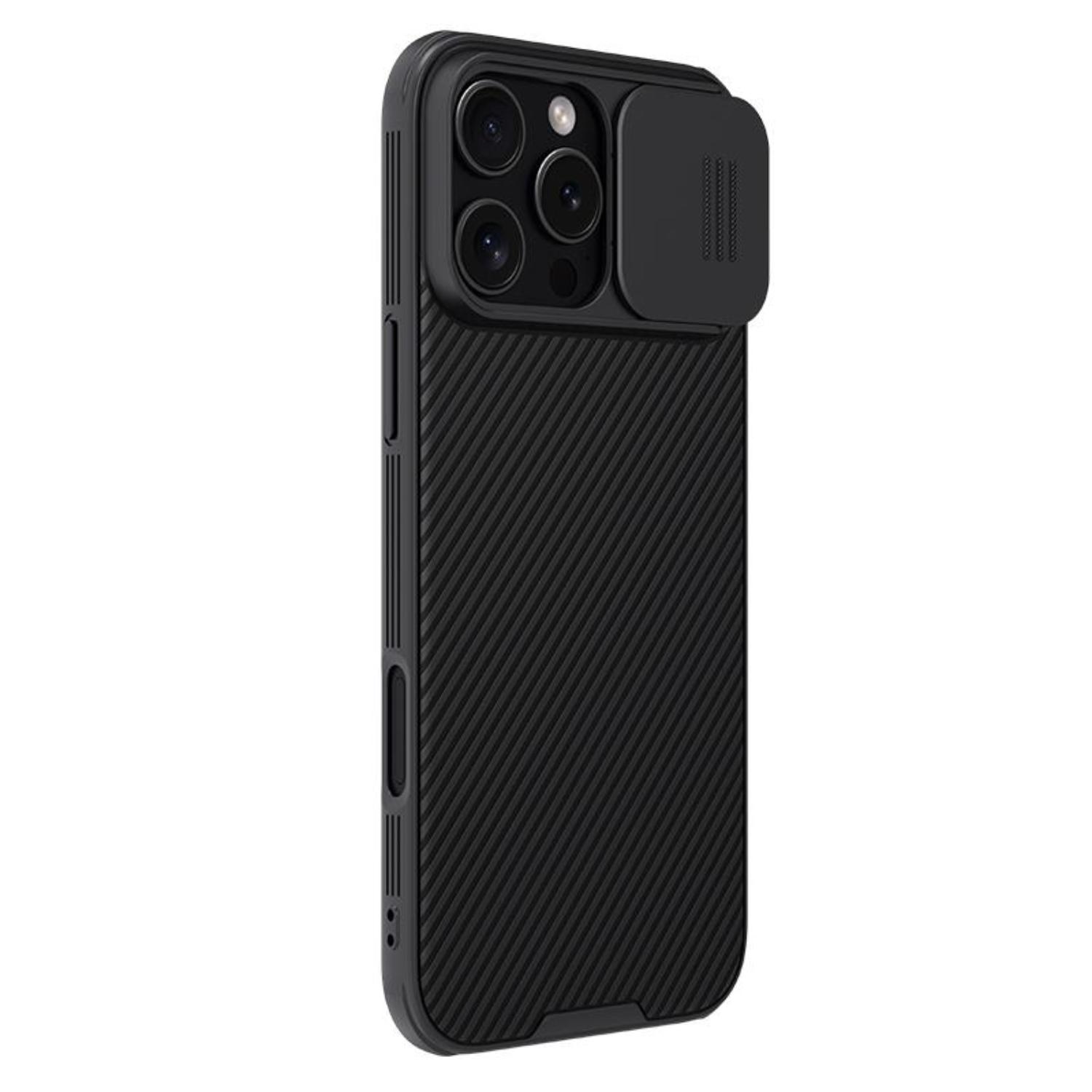 Nillkin CamShield Pro vāciņš ar kameras aizsargu iPhone 16 Max, melns | Phone Case Cover Max With Camera - Black (1)