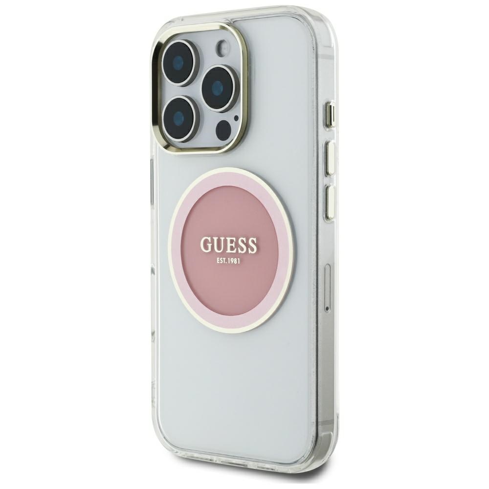 Guess IML Metal Colored Circle Classic Logo MagSafe vāciņš iPhone 16 Pro Max - rozā | Phone Case Cover Pink (0)