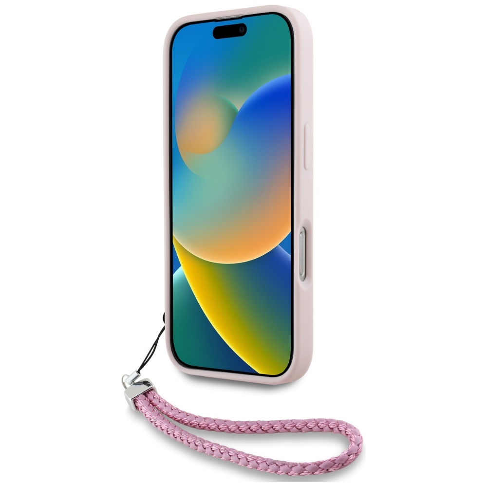 Karl Lagerfeld Quilted Initial Logo & Chain Strap iPhone 16 Pro Max maciņš - rozā | Case Pink (2)